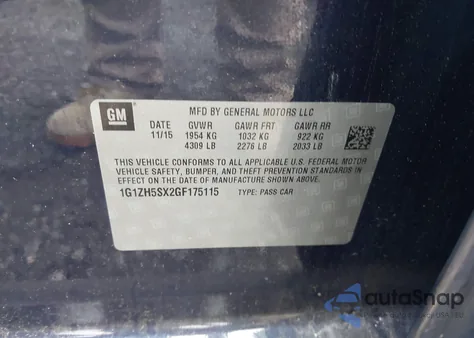 2016 Chevrolet Malibu Premier from USA, damaged, VIN 1G1ZH5SX2GF175115